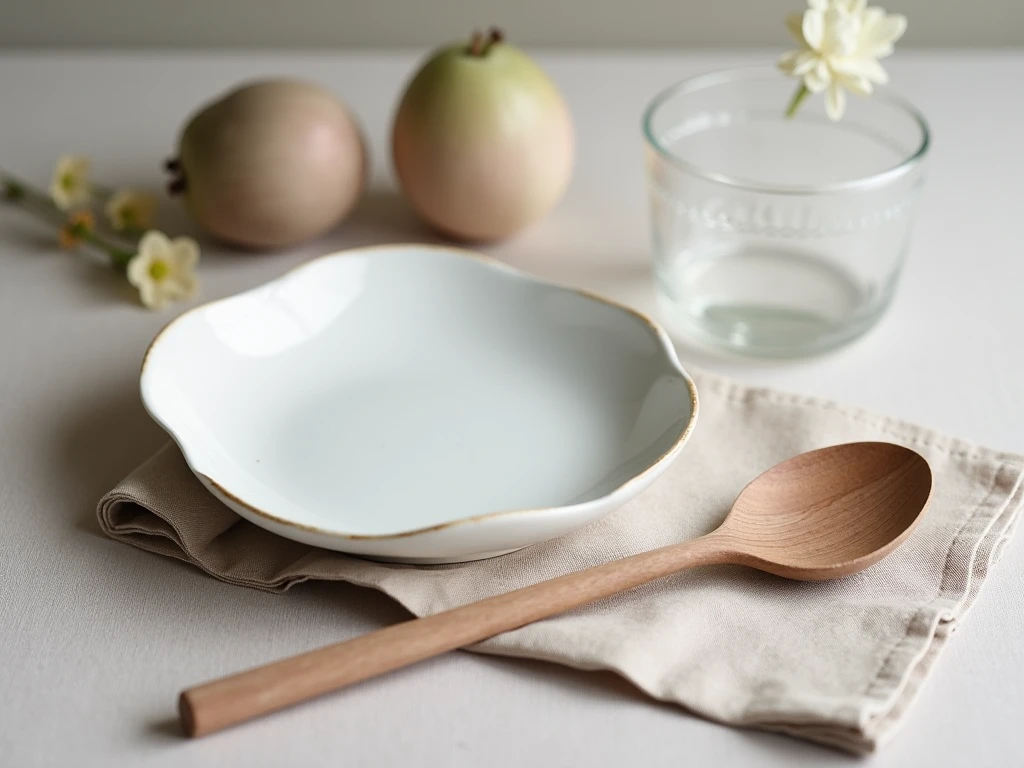 Abstracte illustratie: glas en bestek als stille vormen